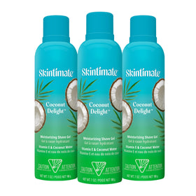 Skintimate front packaging showing coconut scent and moisturizing benefits