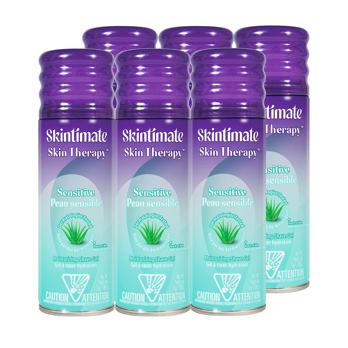 Skintimate front can 7 oz showing label and lotionized shave gel benefits