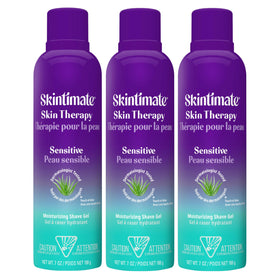 Skintimate front can packaging showing label and 3-pack convenience