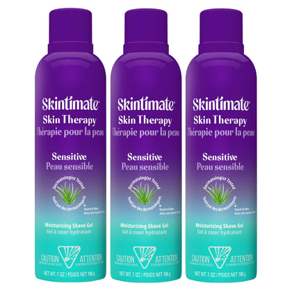Skintimate front can packaging showing label and 3-pack convenience