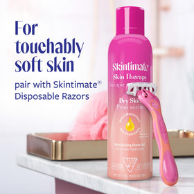 Skintimate ingredient label detail highlighting lanolin and vitamin E for moisturizing benefit