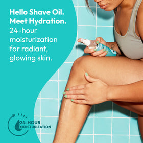 Skintimate pouring oil texture close-up for smooth glide and hydration