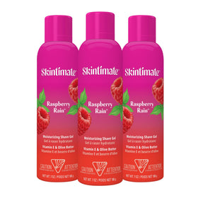 Skintimate raspberry rain front packaging showing can and branding for easy identification