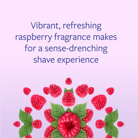 Skintimate raspberry rain ingredient label highlighting moisturizers and vegan claim