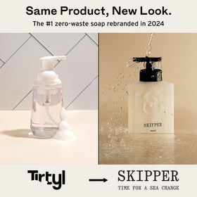 Skipper label and panel showing product info and rebranded details