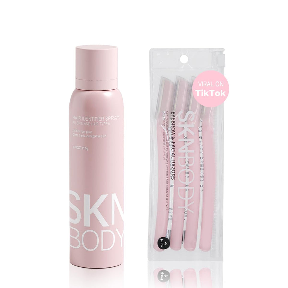 SKNBODY front packaging showing spray and razors for easy prep
