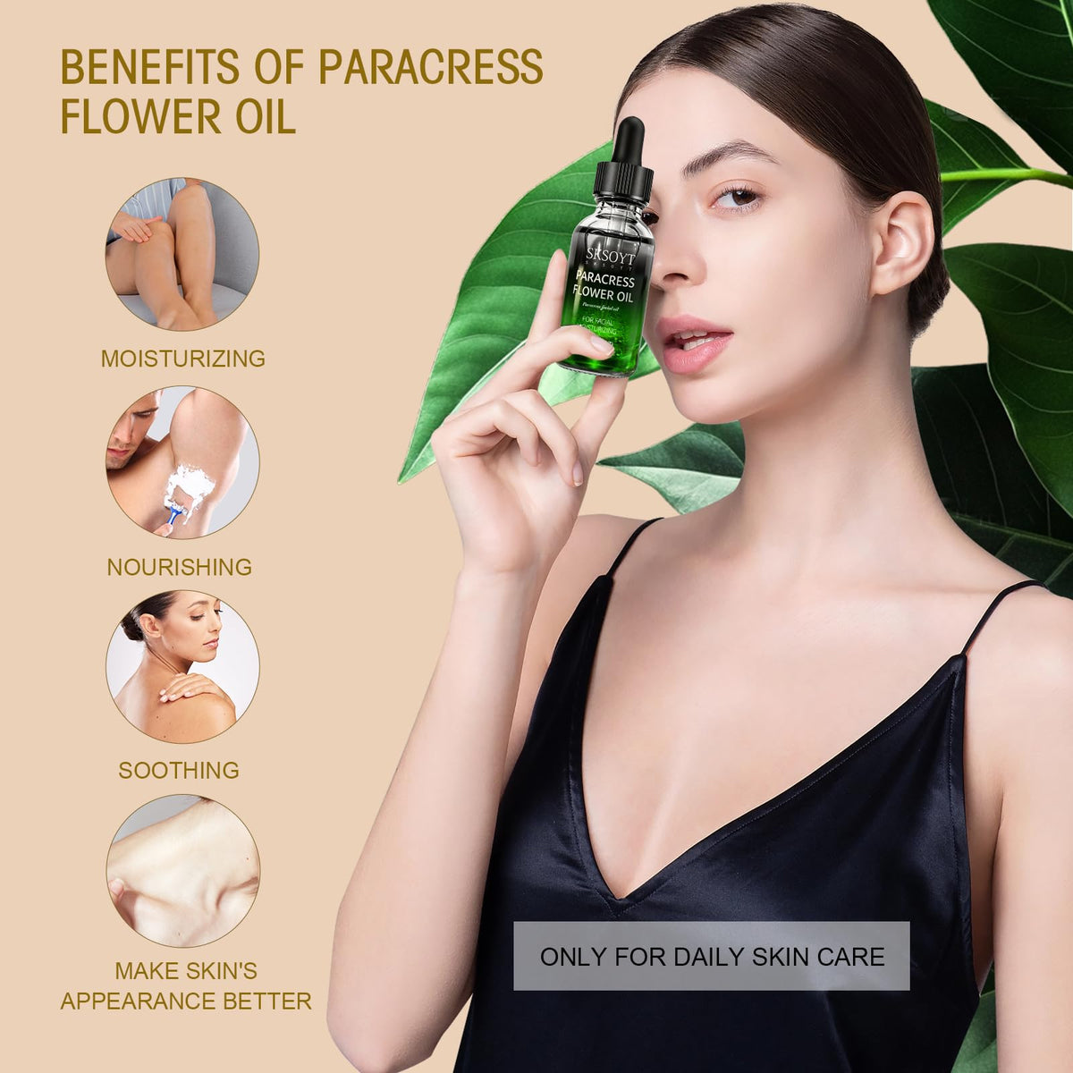 SKSOYT applied to cheek and neck illustrating smooth finish and layering ability