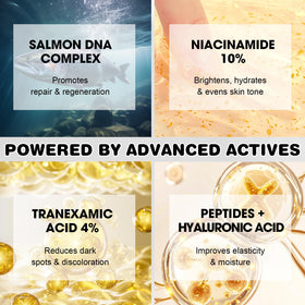 SKSOYT salmon DNA bottle label close-up showing ingredients and quality