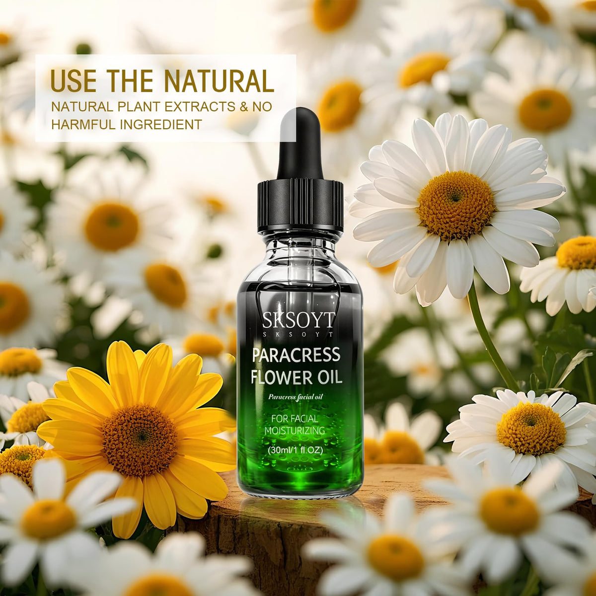 SKSOYT texture drop on fingertip showing lightweight oil and quick absorption benefit