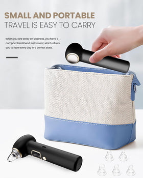SKUGF device on bathroom counter showing travel-ready daily use