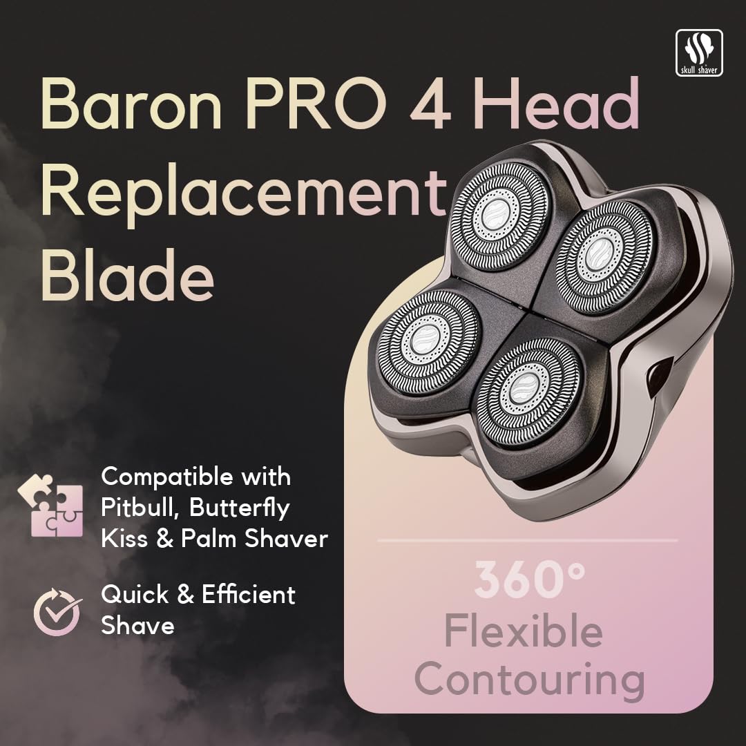 Skull Shaver close-up of Japanese stainless steel blades for precise cutting
