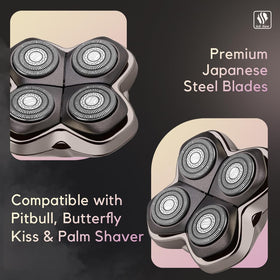 Skull Shaver in-use on scalp illustrating smooth coverage and time savings