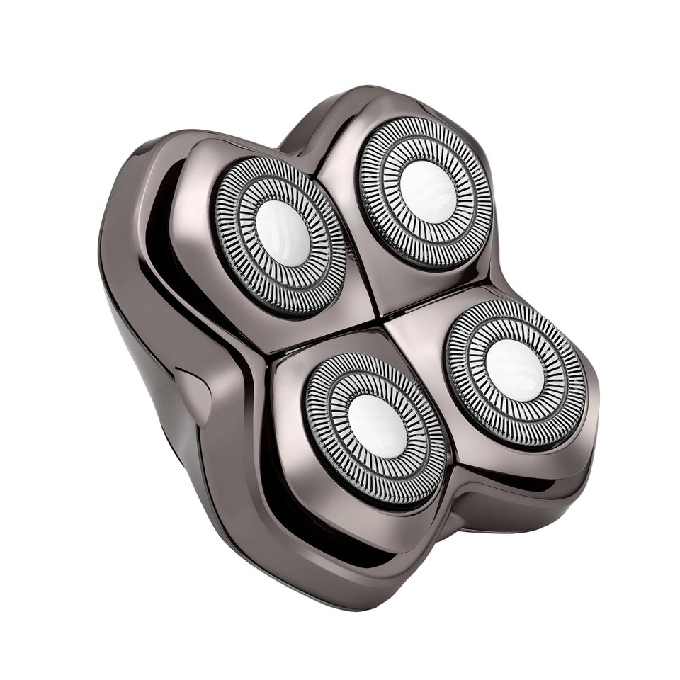 Skull Shaver Carver PRO 4 front view showing four rotary heads for faster shaves