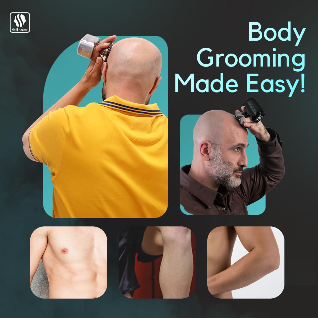Skull Shaver CR-3 face blade detail showing pivoting contact for precise facial shaping