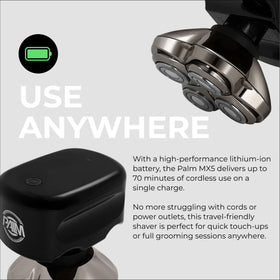 Skull Shaver Palm MX5 blade rinsing under tap for easy cleaning and hygiene