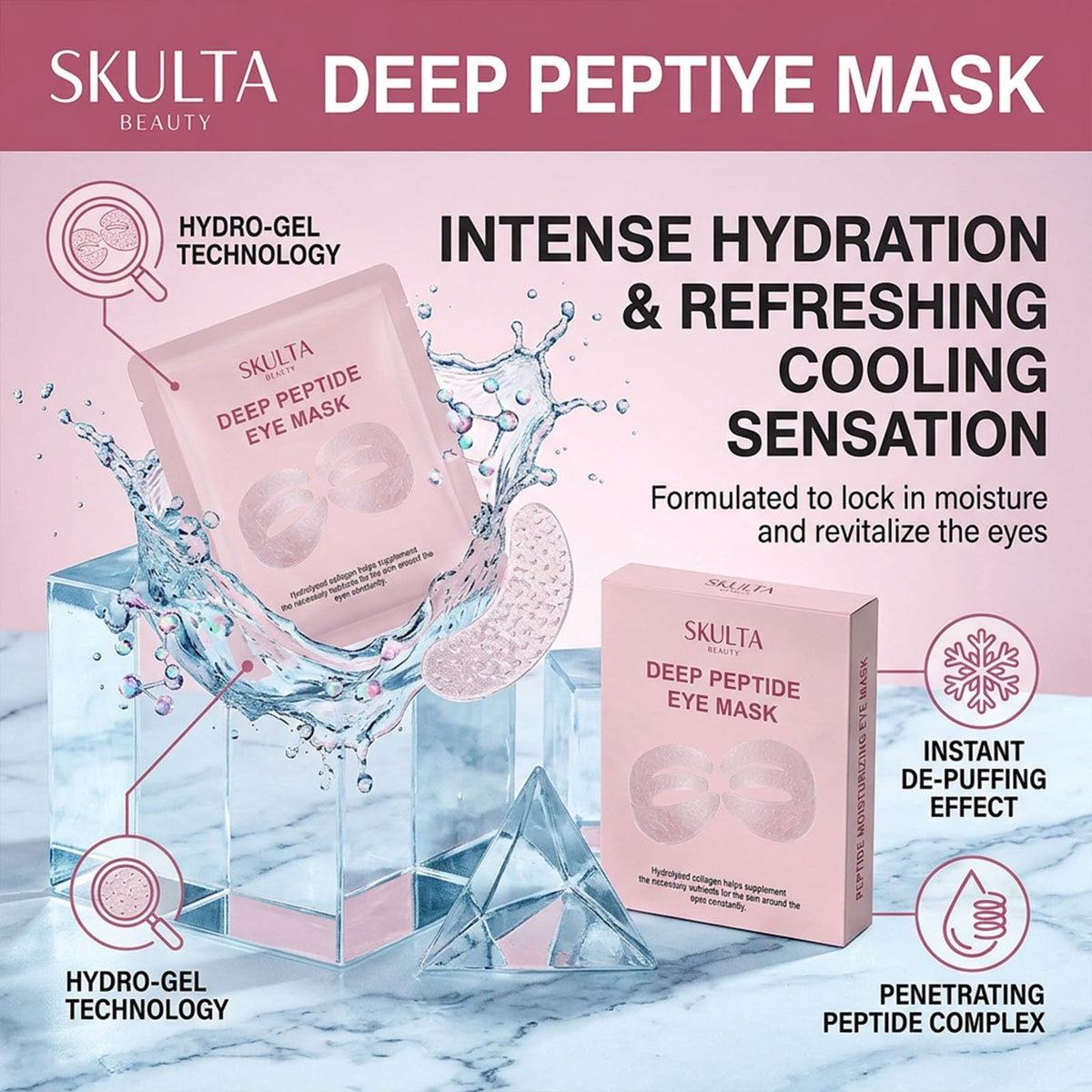 Skulta patch applied to under-eye showing 360° fit and comfort