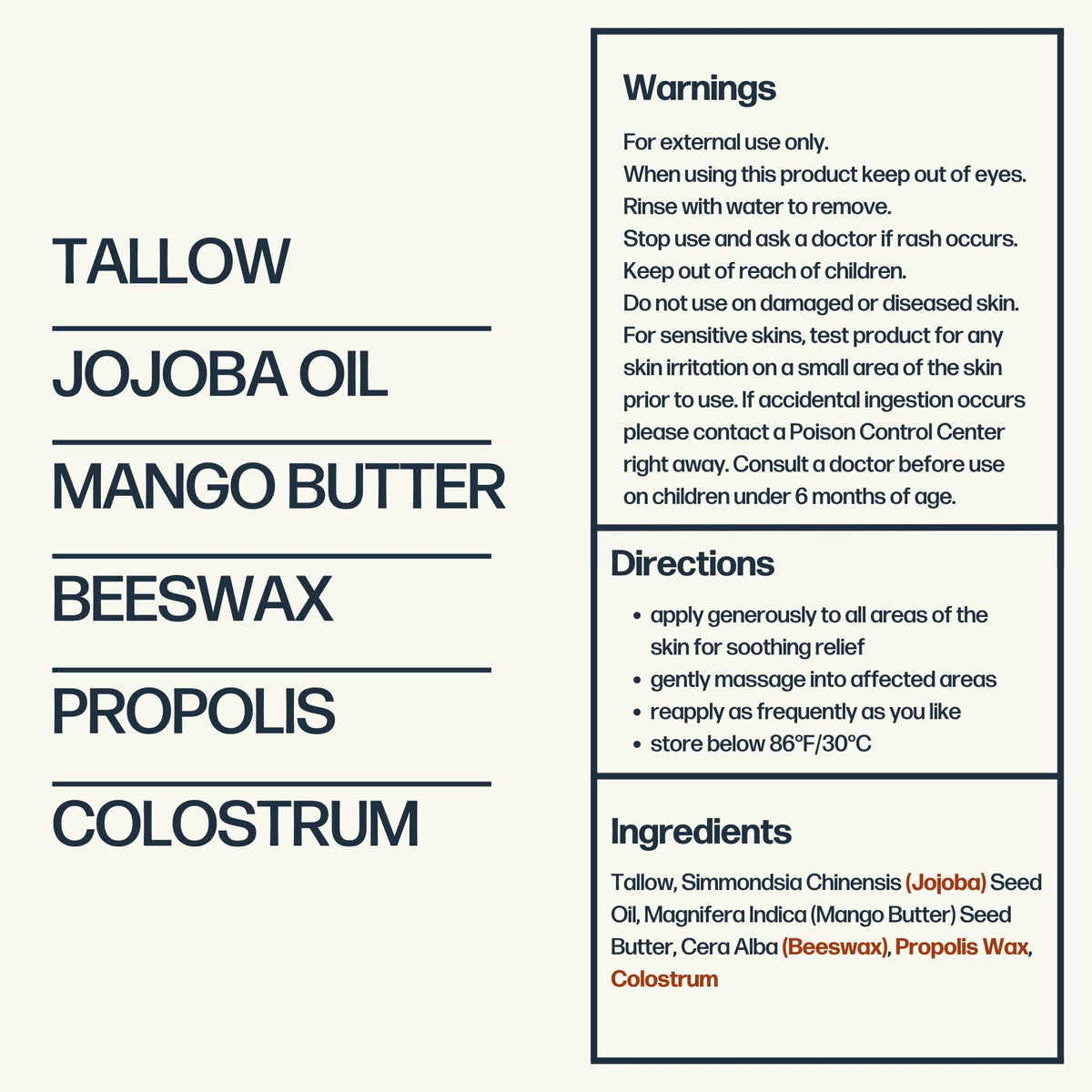 Sky and Sol label and ingredient list highlighting natural sourcing benefit