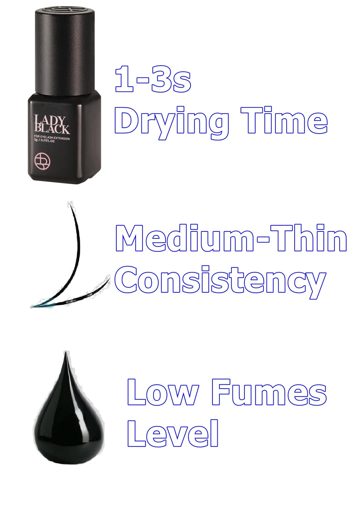 TUBeauty Sky Lady Black being applied to lashes showing quick set time and efficient workflow