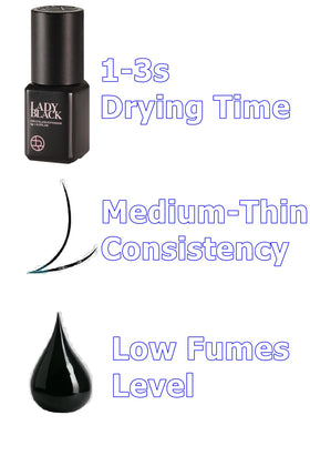 TUBeauty Sky Lady Black being applied to lashes showing quick set time and efficient workflow