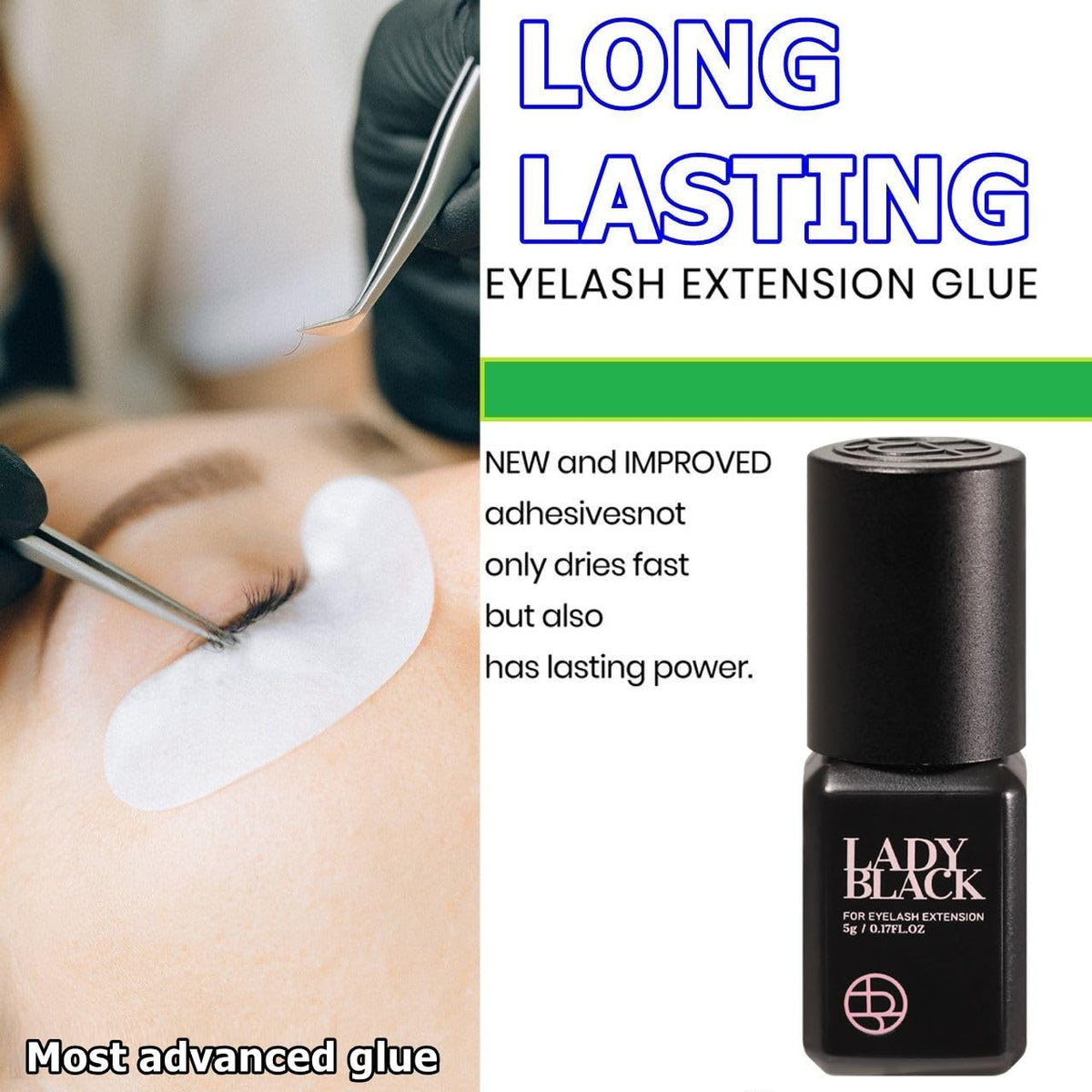 TUBeauty Sky Lady Black adhesive droplet texture demonstrating smooth consistency and strong bond