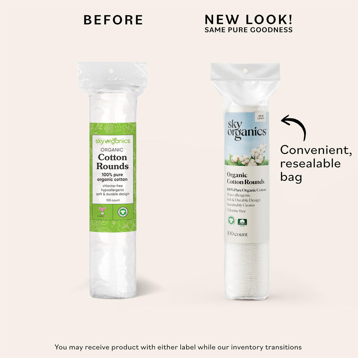 Sky Organics cotton close-up texture highlighting soft fibers and gentle absorption benefit