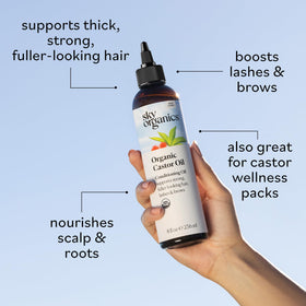 Sky Organics pour close-up showing viscous texture and easy dosing