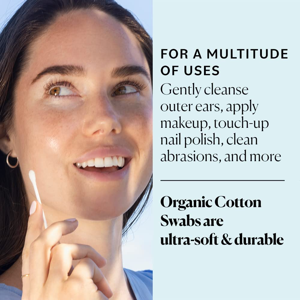 Sky Organics close-up of ultra-soft organic cotton tip demonstrating absorbency