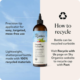 Sky Organics oil drop in palm showing glossy texture and hydration
