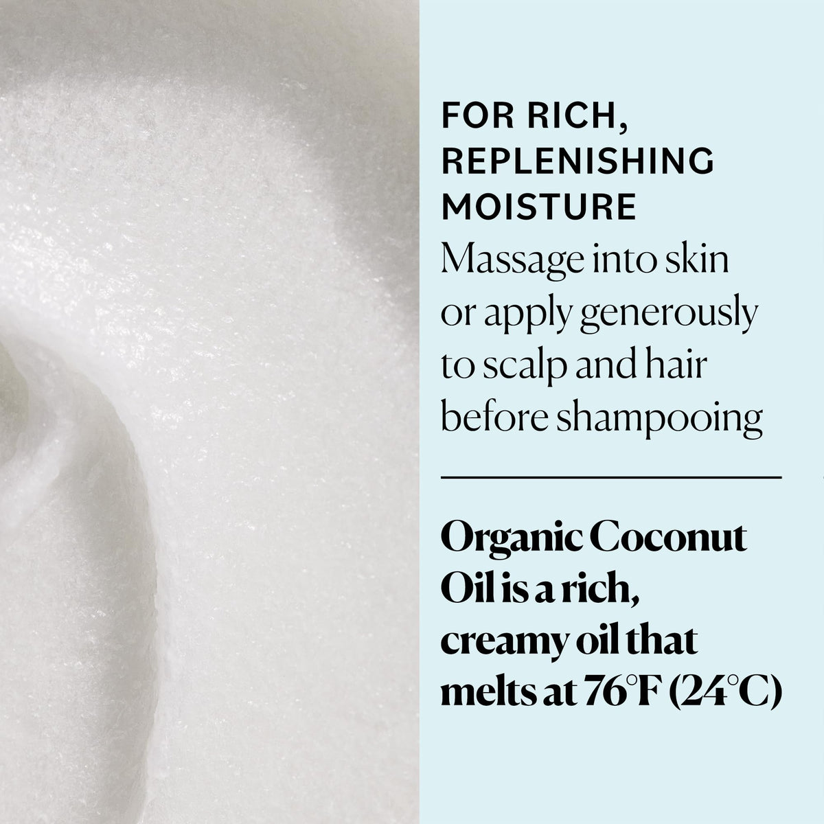 Sky Organics applied to hair mid-lengths as a conditioning treatment for smoother strands