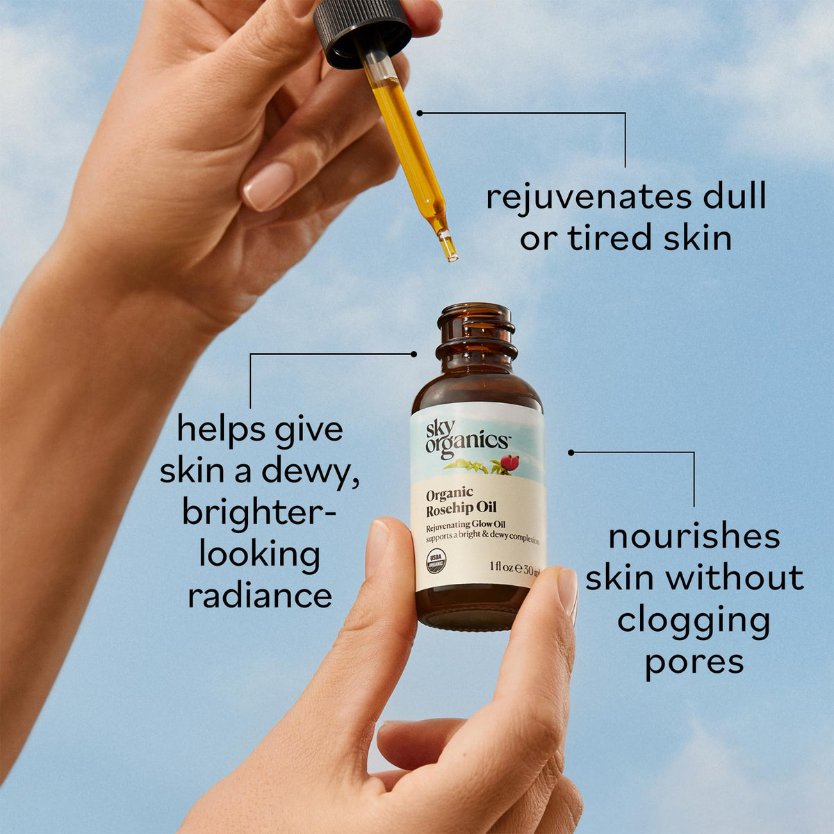 Sky Organics bottle inside travel bag demonstrating convenience for on-the-go skincare
