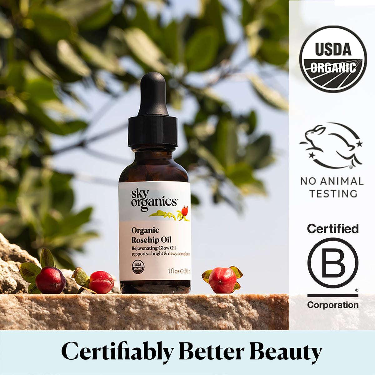 Sky Organics label closeup showing USDA Organic certification and ingredient transparency