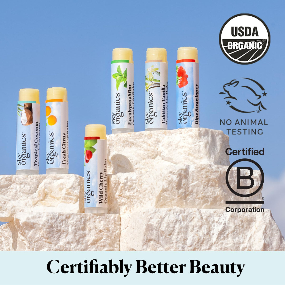 Sky Organics ingredient label and USDA Organic seal highlighting certified clean formulation