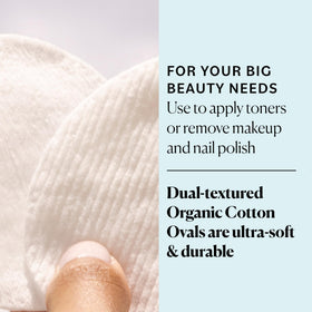 Sky Organics pads in hand to show large size and convenient coverage