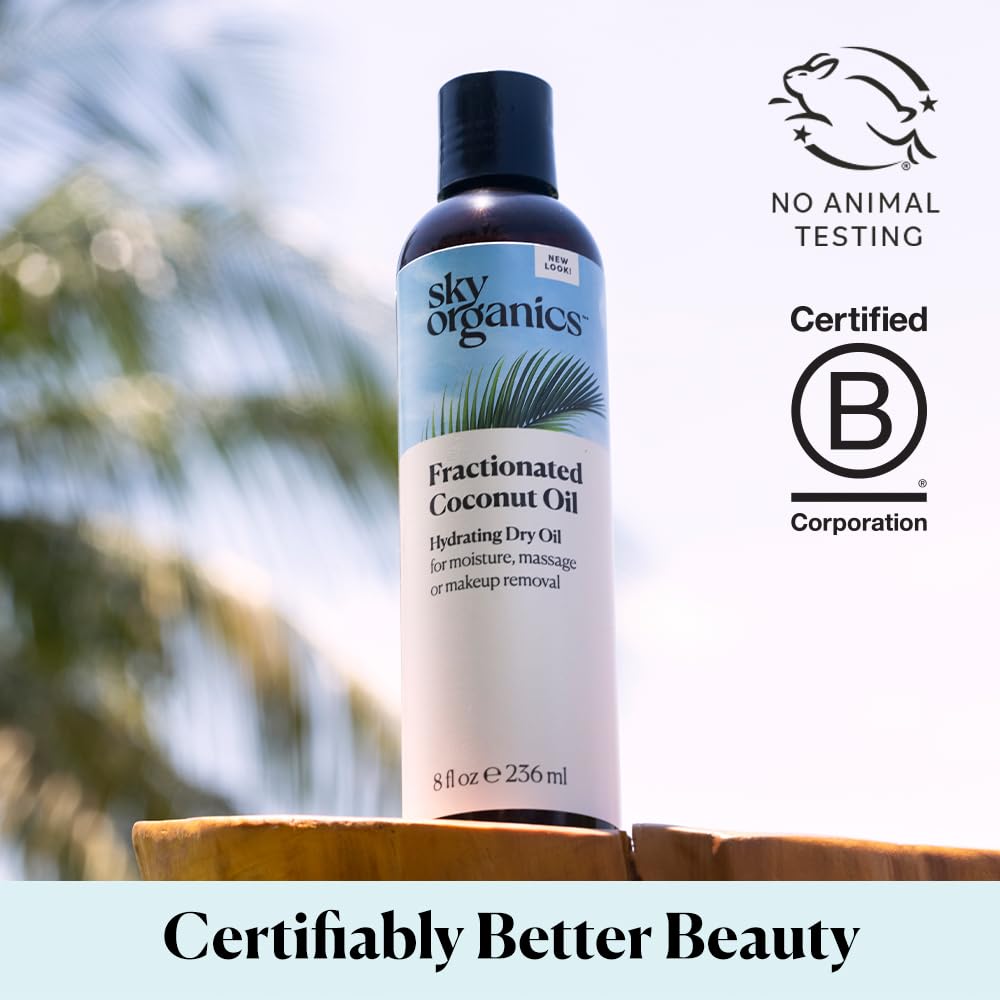 Sky Organics oil pouring closeup demonstrating smooth, fast‑absorbing texture