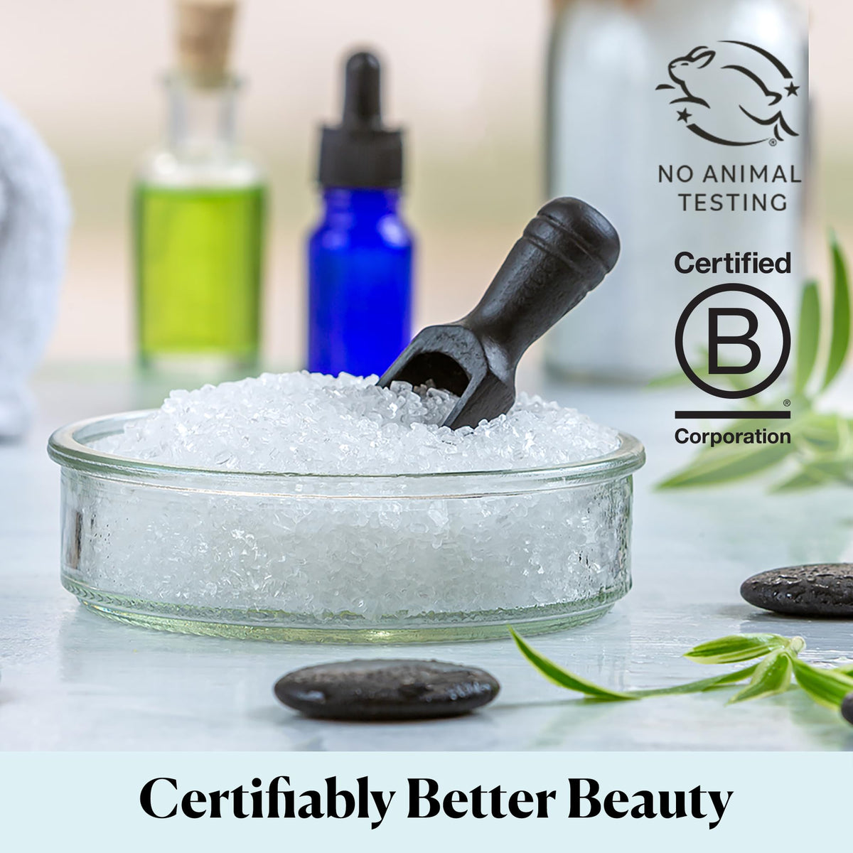Sky Organics salts with oil and sugar illustrating DIY scrub and customizable blends