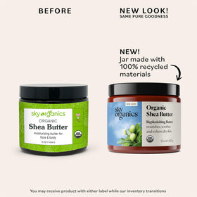 Sky Organics close-up of creamy shea butter texture for deep moisturization benefit