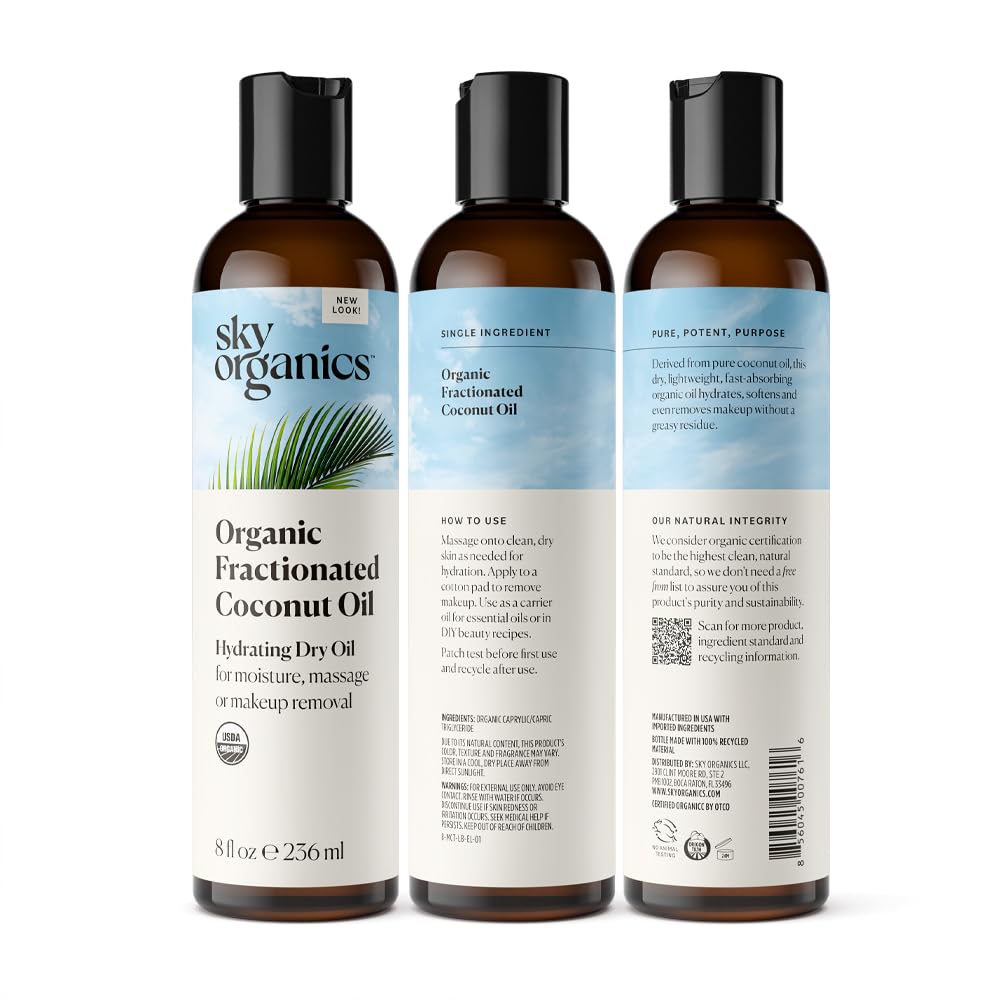 Sky Organics bottle beside ruler showing size and travel‑friendly convenience
