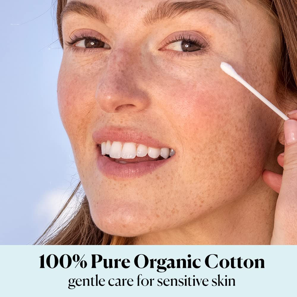 Sky Organics swabs in a glass jar illustrating scale and easy access
