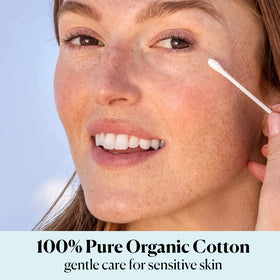Sky Organics swabs in a glass jar illustrating scale and easy access