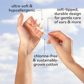 Sky Organics swab in use for makeup correction with precise control