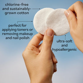 Sky Organics pad applying toner to face demonstrating gentle application for sensitive skin