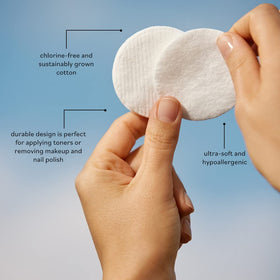 Sky Organics round applying toner onto skin for even product distribution