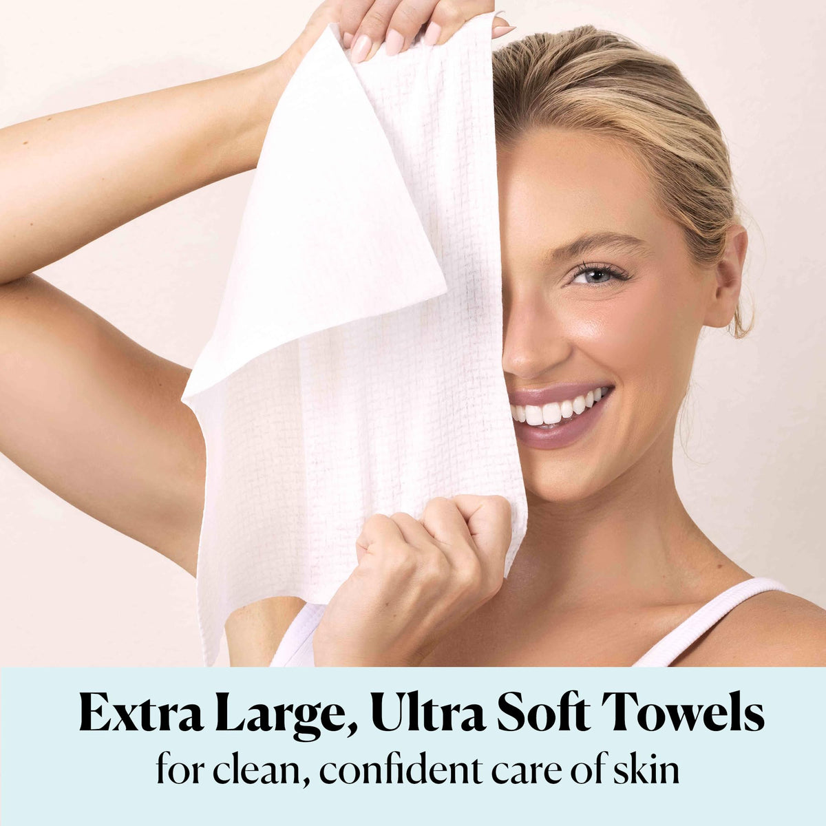 Sky Organics XL towel unfolded to show full coverage and durability benefit
