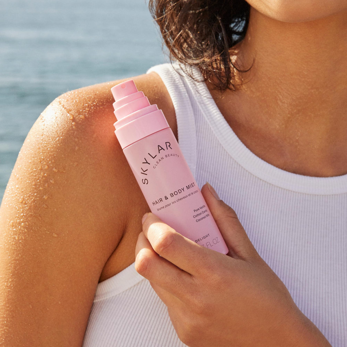 Skylar label detail showing clean ingredient claims and hypoallergenic benefit