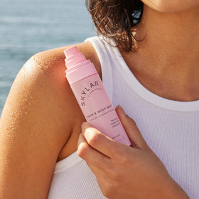 Skylar label detail showing clean ingredient claims and hypoallergenic benefit