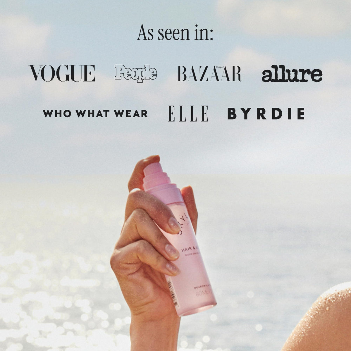 Skylar bottle beside travel kit showing compact 80 mL size convenience