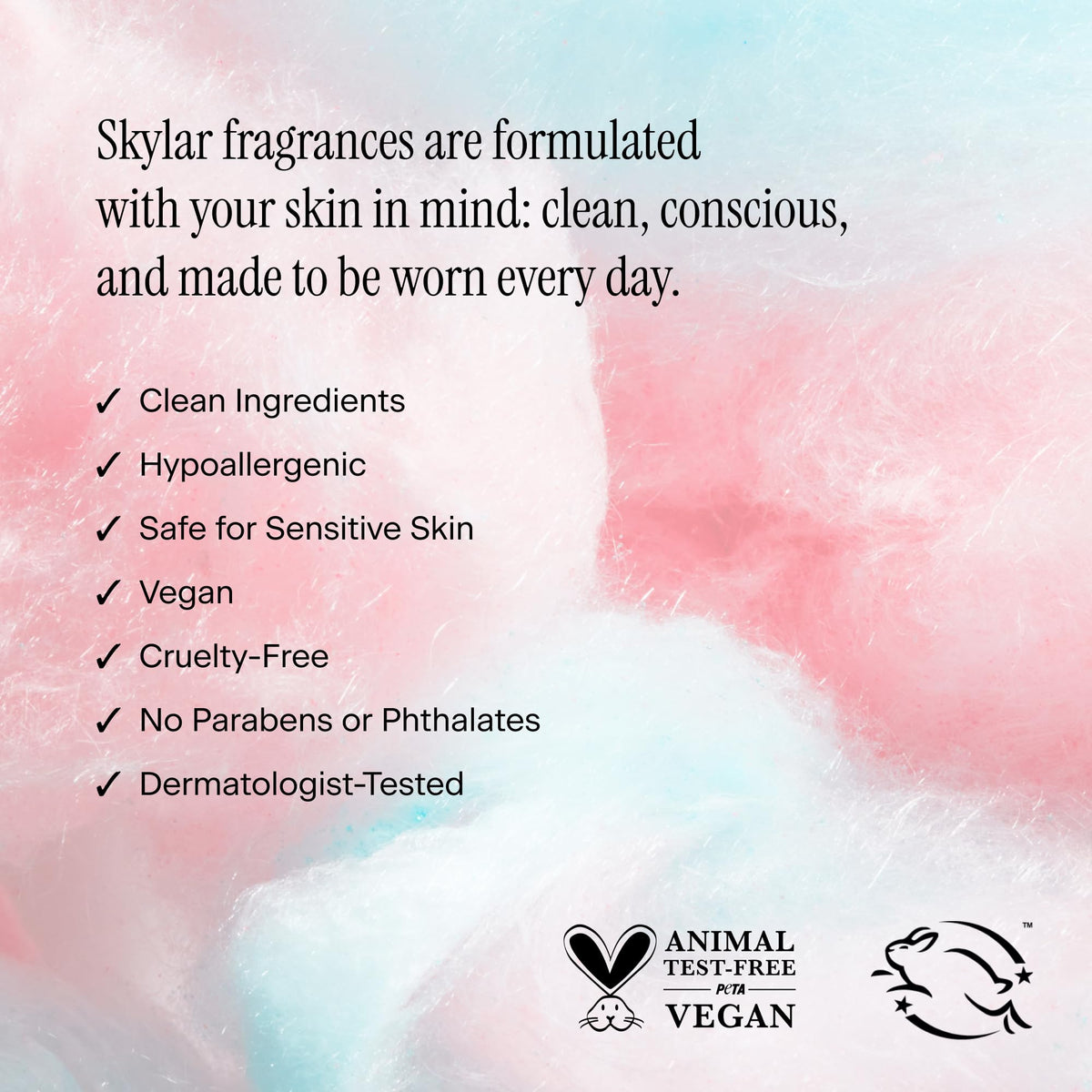Skylar being spritzed on hair illustrating gentle refresh and scent layering