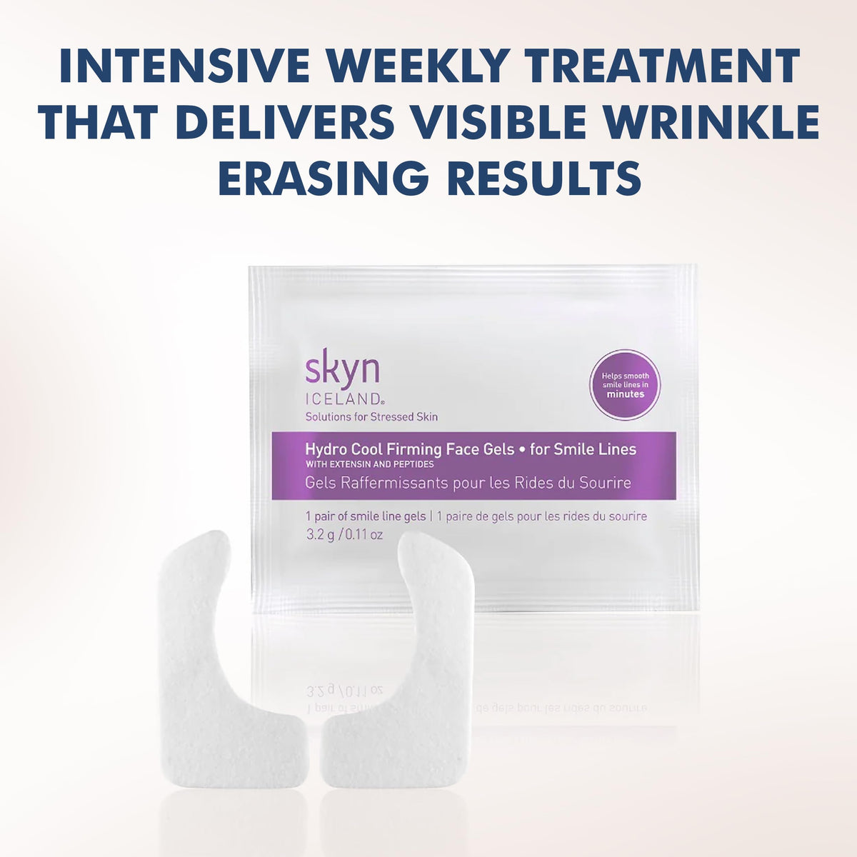 skyn ICELAND patch applied at mouth corners demonstrating targeted lift