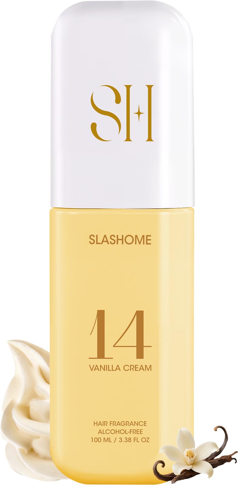 slashome front packaging showing bottle and cozy vanilla scent benefit