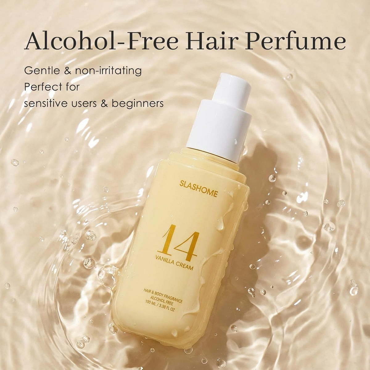 slashome mist applied to hair demonstrating light, non-greasy finish